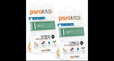 Parakito Volwassenen - Anti-Muggen Armband Kaki - Natuurlijk - Navulbaar - Tot 15 Dagen Bescherming per Navulling - Waterbestendig - 2 stuk