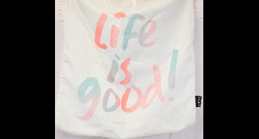 Unique - sierkussenhoes - 3 stuks - kussenhoes - kussenhoesje - 45 x 45 cm - lichtblauw - mint - oranje - roze - met rits - life is good