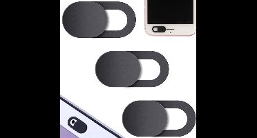 Webcam Cover - Privacy schuifje - Bedek Webcam - Geschikt voor Laptop, Tablet & Telefoon - Zwart - 3 stuks