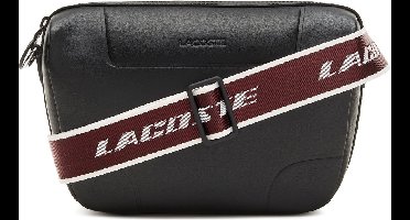 LACOSTE Leren Schoudertas Lacoste Original Crossover Bag Noir Cranberry Blanc Zwart