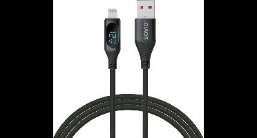 USB naar Lightning Savio-kabel, digitaal display, lengte 1m, SAVKABELCL-173