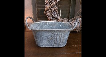 Countryfield – Plantenbak van zink – Plantenmand – L.24 B.14 H.15cm