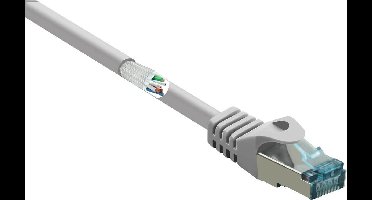 Renkforce RF-5047492 RJ45 Netwerkkabel, patchkabel CAT 6A S/FTP 1.00 m Grijs Vlambestendig 1 stuk(s)