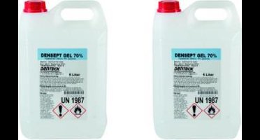 Denteck Densept Gel 70% 5L navulling | Heldere verdikte desinfecterende handgel 70% alcohol | 2 x 5 Liter
