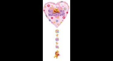 Disney - Folieballon - Winnie de Poeh - Bee my valentine - met onderhangers