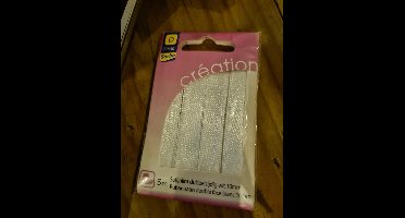 5m satijnlint dubbelzijdig wit 10mm Sorbo