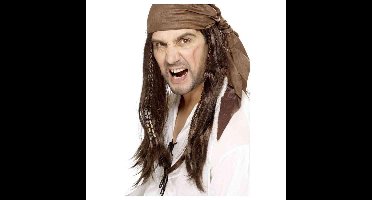 Smiffys - Buccaneer Pirate Pruik - Bruin