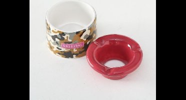 Asbak - 2 set - Camouflage - Keramiek - Ø 9 cm - Hoog 7.5 cm