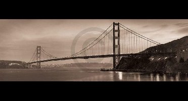 Kunstdruk Alan Blaustein - Golden Gate Bridge II 90x30cm