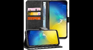Hoesje geschikt voor Samsung Galaxy S10e - Book Case Kunstleer Pasjeshouder Zwart