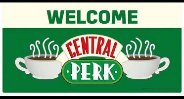 Friends Metal Central Perk Plaque (Green/White)
