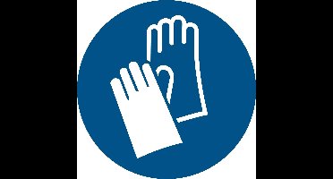 Pictogram bordje Veiligheidshandschoenen verplicht | Ø 100 mm - verpakt per 2 stuks