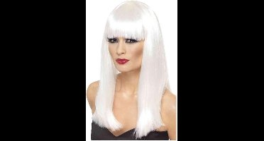 Smiffys - Glamourama Pruik - Wit