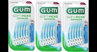 GUM Soft Picks Advanced Small - 3 x 30 stuks - Ragers - Voordeelverpakking
