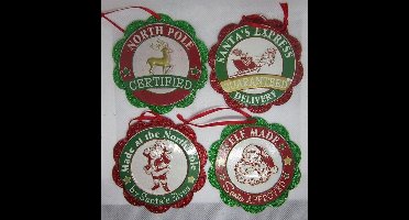 Kurt Adler - Kersthanger - 4 stuks - Ø 10 cm - metaal