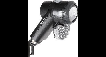 AXA Nox Sport Fietsverlichting – 12 Lux LED Voorlicht – Batterijverlichting – Double Lens Technology – Geïntegreerde Reflector – 30 m Lichtbeeld – 2.000 m Zichtbaarheid – Zwart