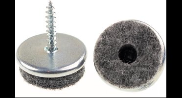 Verlofix Viltglijder Met Schroef Diameter 25mm Chroom 4 Stuks