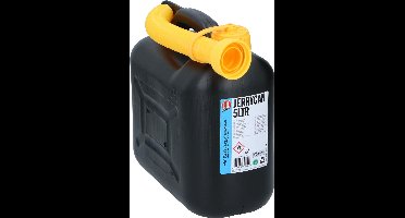 Jerrycan/benzinetank 5 liter zwart - Voor diesel en benzine - Brandstof jerrycans/benzinetanks
