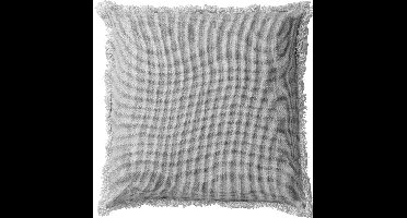 Dutch Decor BURTO - Kussenhoes 45x45 cm - gewassen katoen - Micro Chip - lichtgrijs - met rits - zonder binnenkussen