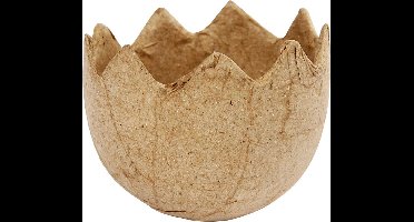 Creotime Eierschaal Papier-maché 5 X 4 Cm Bruin Per Stuk