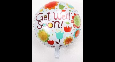 beterschaps-ballon 'get well soon " folieballon 43 cm