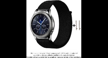 Nylon Horlogebandje - Geschikt Voor Smartwatches - 22 mm - Zwart