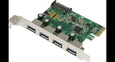 Renkforce 4 poorten USB 3.2 Gen 1-controllerkaart USB-A PCIe