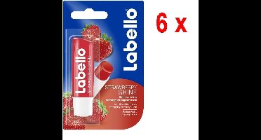Labello Lippenbalsem - Strawberry Shine - Voordeelverpakking 6 Stuks