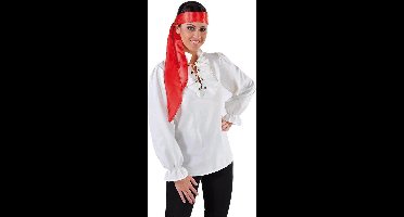 Magic Design Verkleedblouse Piraat Dames Polyester Wit Mt Xl