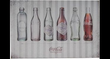Coca-Cola Bottles Evolution Muur Decoratie - Met Reliëf