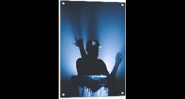 Tuinposter – Silhouet van Dansende Man  - 60x90cm Foto op Tuinposter  (wanddecoratie voor buiten en binnen)