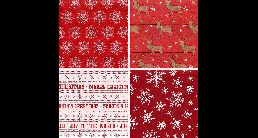 Tweezijdig assortiment kerstpapier cadeaupapier inpakpapier – 3 Rollen van 6 meter