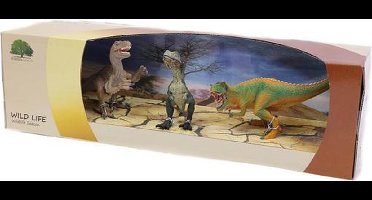 PIA Soft Toys - T-rex set van 3 in Showbox - PVC - Dinosaurus Prehistoric World - 15 cm