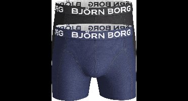 Björn Borg Sammy Solid Boxershort Heren - 2P - Zwart/blauw - Maat S