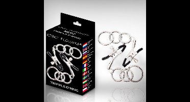 Kinky Pleasure - Tripple O'ring - NC02 - Nipple Clamps - Tepel klem - tepel klemmen - Metaal