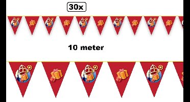 30x Luxe Vlaggenlijn Sinterklaas kado 10 meter - Sint en piet Sinterklaas , feest 5 december Sint Nicolaas Stoomboot