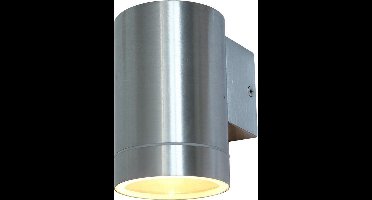 FlinQ Outdoor Wandlamp Chrome - Buitenlamp - Boven en Onder Licht - Aluminium - NOX I