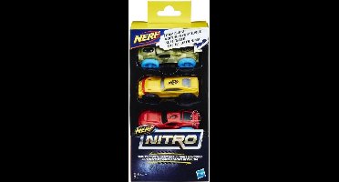 NERF Nitro Schuimauto's 3 stuks - rood, oranje en groen