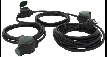 Waterdichte stekkerdozen - 3 voudig  - 10 meter