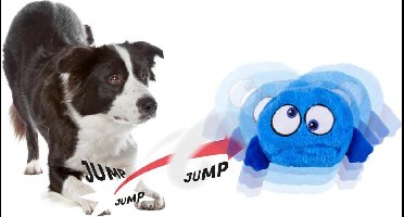 Flamingo Springende Bal met Geluid - Hondenspeelgoed - 18 cm - Blauw