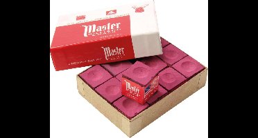 Master biljart krijt bordeaux rood 12 stuks