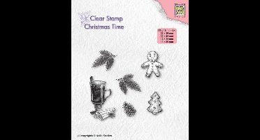 CT037 Clear stamp Nellie Snellen - kerst stempel - decoraties kerstmis - dennentak koekmannetje koekjes thee