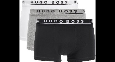 Hugo Boss 3-pack Boxershort / Trunk Cotton Stretch Wit, Grijs, Zwart