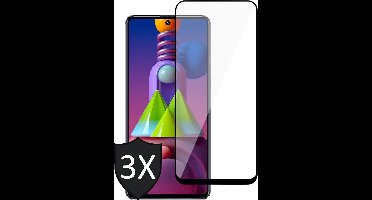 Screenprotector geschikt voor Samsung M51 - 3x Glas Full Screen Protector