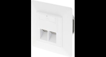 Q-link UTP wandcontactdoos | inbouw | 2 -voudig | CAT 5 | RJ45 | met volle afdekplaat