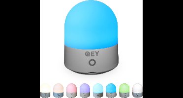 QEY - USB Oplaadbaar Nachtlampje 8 Instelbare Kleuren - LED verlichting - Leeslamp - Tafellamp - Bedlamp voor Baby, Kinderen & Volwassenen - Kinderkamer - Dimbaar - Touch Control - Multi kleur & Wit licht -  RGB Nachtlamp