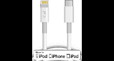 Kabel Oplader geschikt voor iPhone Lightning USB-C Kabel - iCall Oplaadkabel MFI Gecertificeerd door en geschikt voor Apple iPhone en iPad