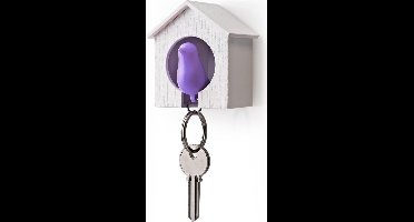 Qualy Sparrow Sleutelhanger - Wit/Paars