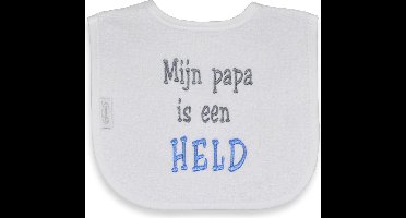 Funnies Slab, Mijn papa is een Held | slab voor baby's | eten en drinken | slab met tekst |  slabbetjes voor baby's | papa
