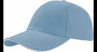 Atlantis Liberty Sandwich Heavy Brush Cotton 6 Panel Cap (Pack of 2) (Lichtblauw)